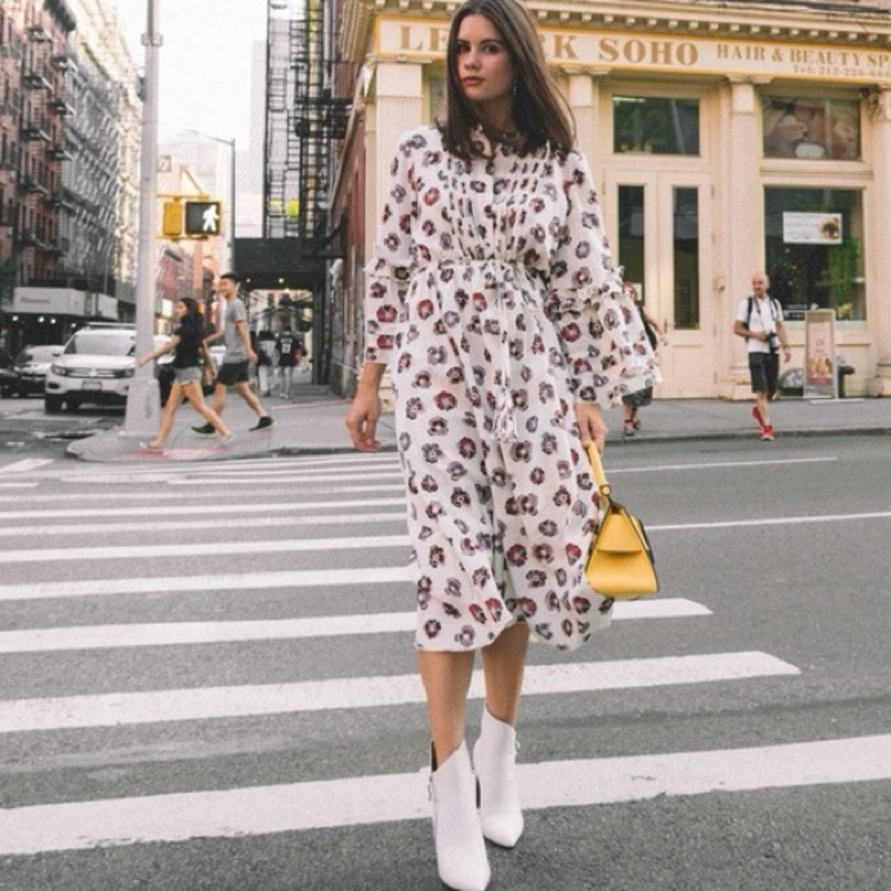 NWOT Madewell x Karen Walker Floral Fantasia Ruffled Cotton Midi Dress Women’s 6 - Picture 7 of 16